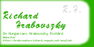 richard hrabovszky business card