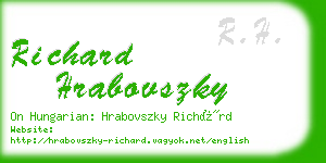 richard hrabovszky business card